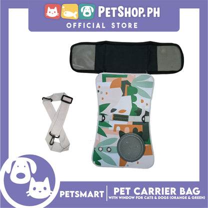 Pet Bag Carrier with Window for Cats and Dogs (Orange and Green) 40cm x 27cm x 27cm