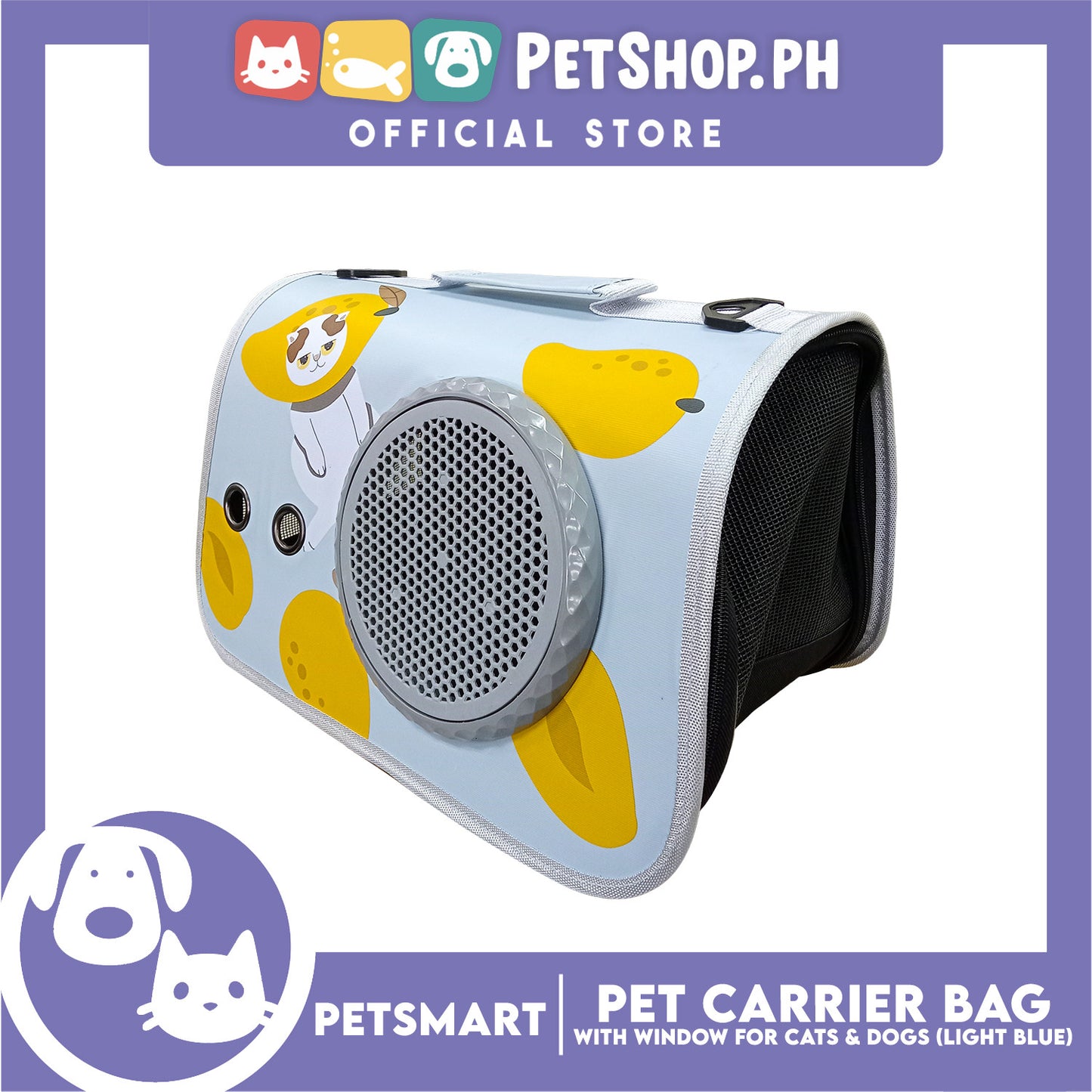 Pet Bag Carrier with Window for Cats and Dogs (Light Blue) 40cm x 27cm x 27cm