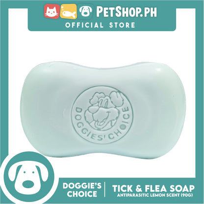 Doggies' Choice Tick and Flea Dog Soap, Antiparasitic 90g (Lemon Scent)