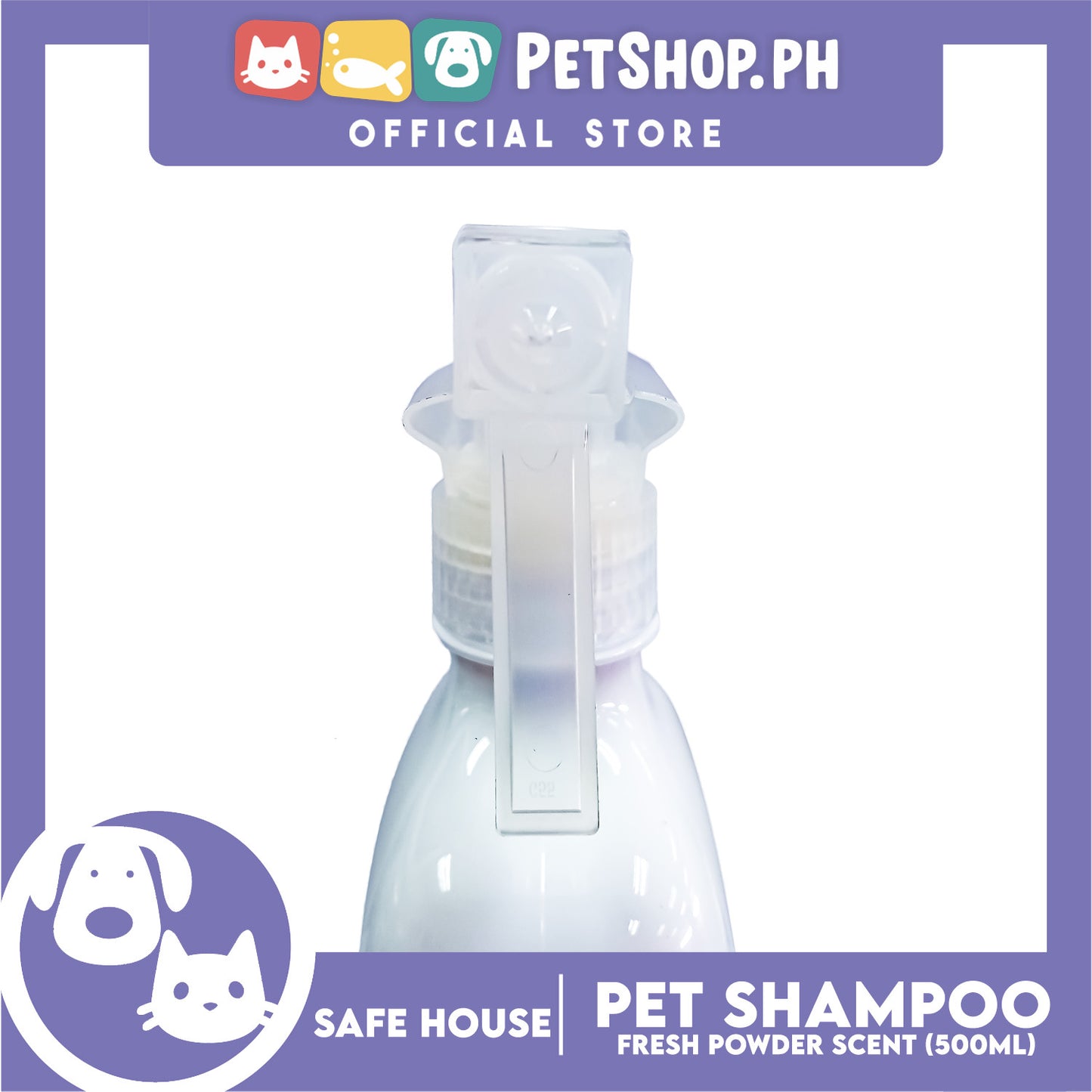 Safe House Natural Pet Care Solutions, Waterless Shampoo Fresh Powder Scent for Pets 500ml