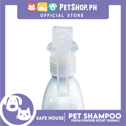 Safe House Natural Pet Care Solutions, Waterless Shampoo Fresh Powder Scent for Pets 500ml