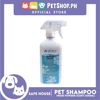 Safe House Natural Pet Care Solutions, Waterless Shampoo Fresh Powder Scent for Pets 500ml