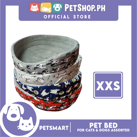 Pet Bed for Cats and Dogs XXS 40cm x 26cm x 8cm (Assorted Colors and Designs)