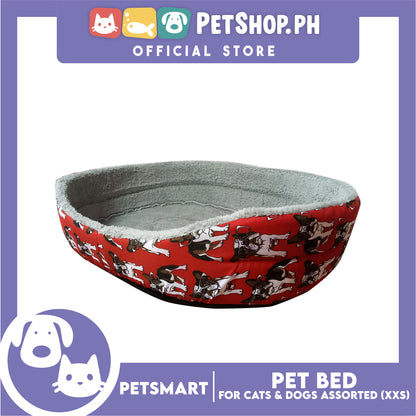 Pet Bed for Cats and Dogs XXS 40cm x 26cm x 8cm (Assorted Colors and Designs)