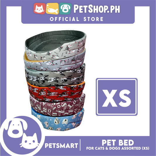 Pet Bed Soft and Comfortable Sleeping Bed XS (Assorted Colors and Designs) for Cats and Dogs
