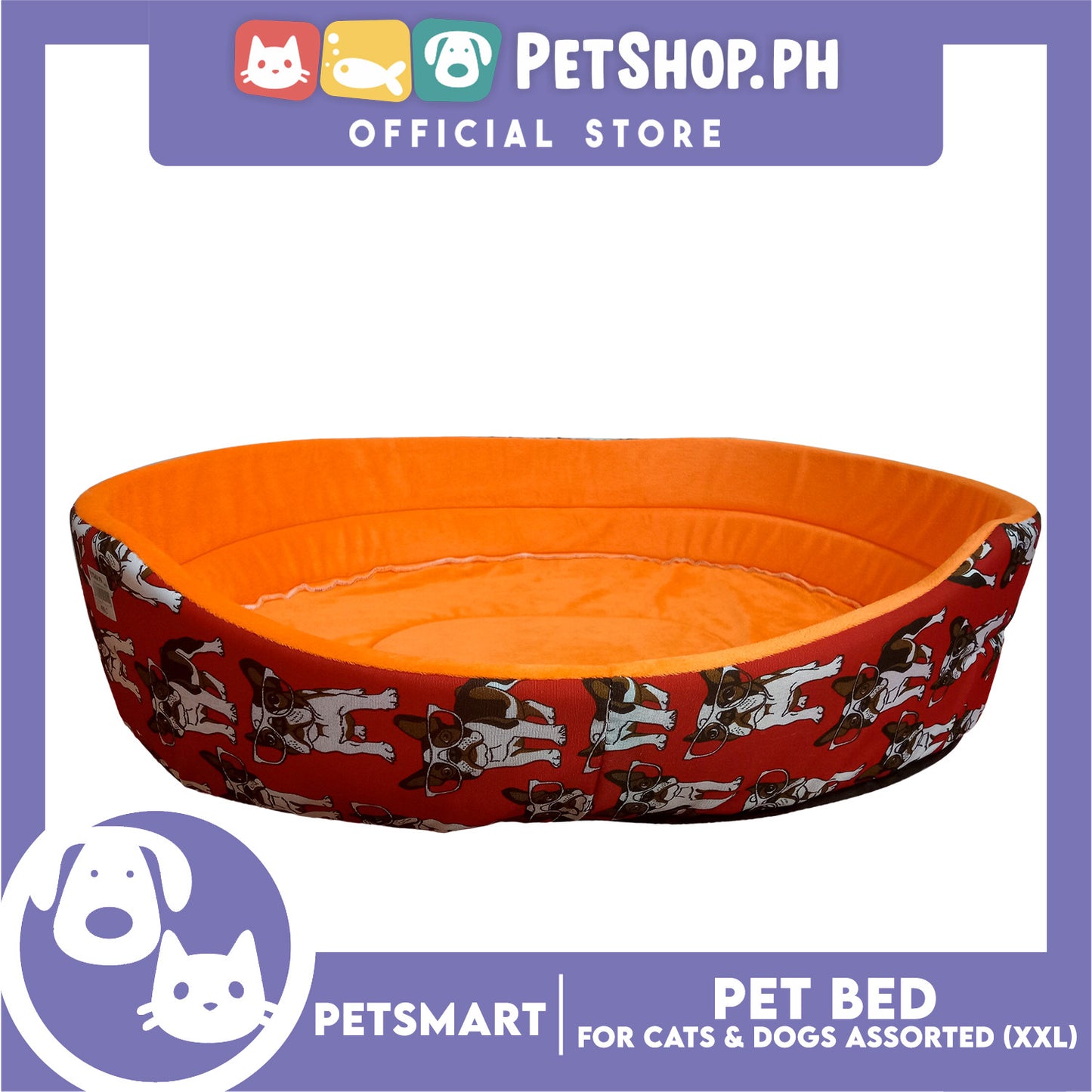 Pet Bed Soft and Comfortable Sleeping XXL (Assorted Colors and Designs) for Cats and Dogs