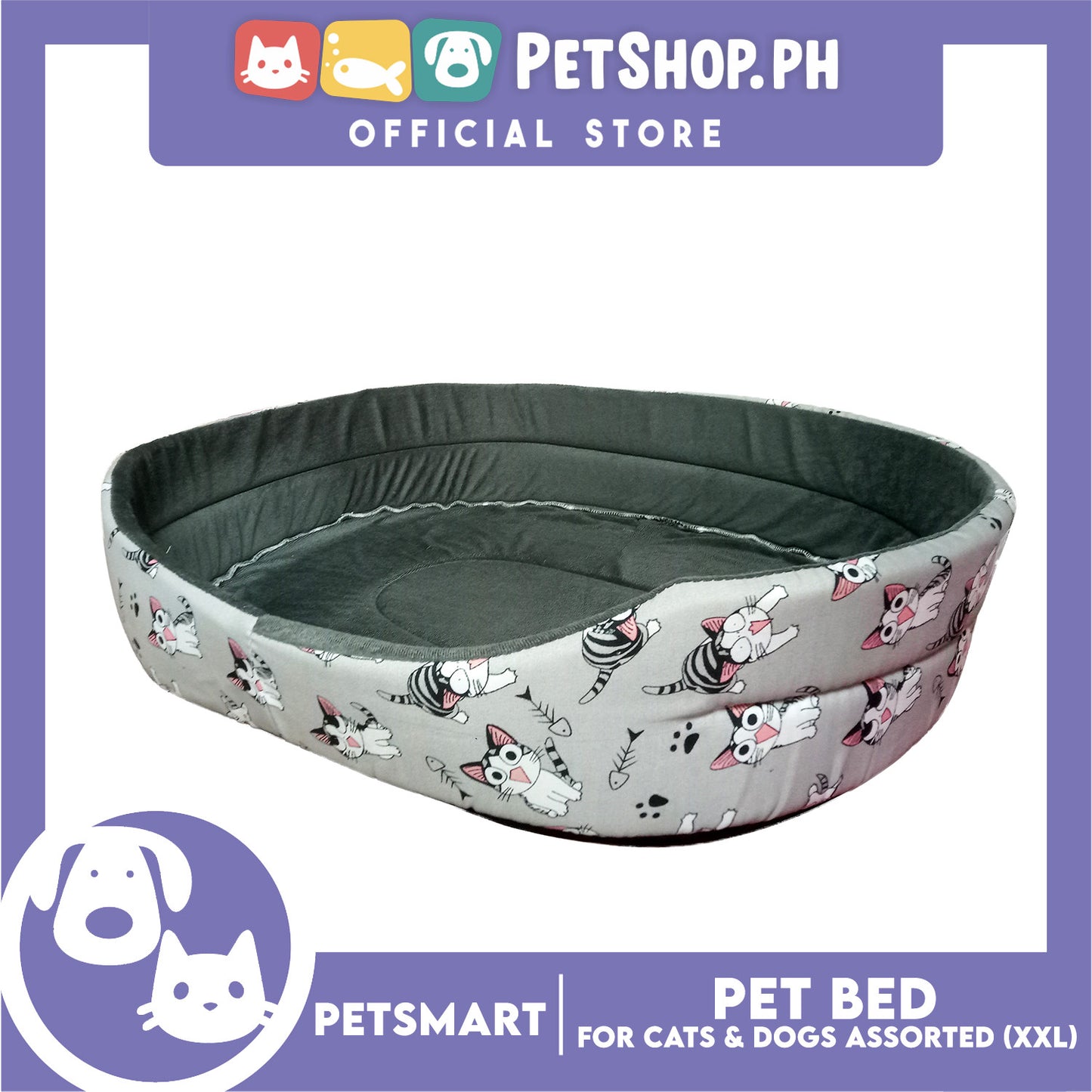 Pet Bed Soft and Comfortable Sleeping XXL (Assorted Colors and Designs) for Cats and Dogs