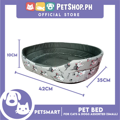 Pet Bed Soft and Comfortable Sleeping Bed S (Assorted Colors and Designs) for Cats and Dogs
