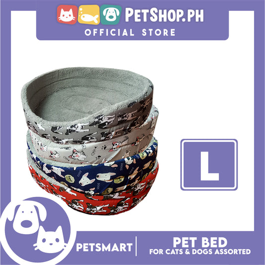 Pet Bed for Cats and Dogs Large 56cm x 47cm x 13cm (Assorted Colors and Designs)