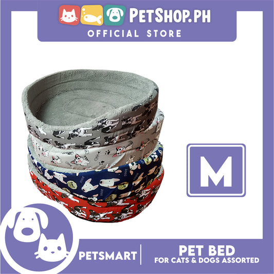 Pet Bed for Cats and Dogs Medium 51cm x 42cm x 13cm (Assorted Colors and Designs)