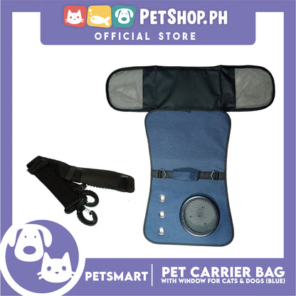 Pet Bag Carrier with Window for Cats and Dogs (Blue) 41cm x 26cm x 25cm