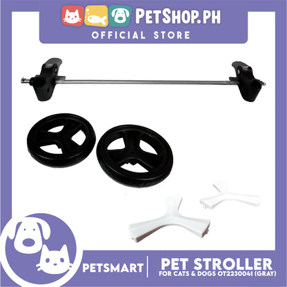 Pet Stroller 3 Wheels for Cats and Dogs, Gray Color (OT2230041) 36cm x 73cm x 105cm