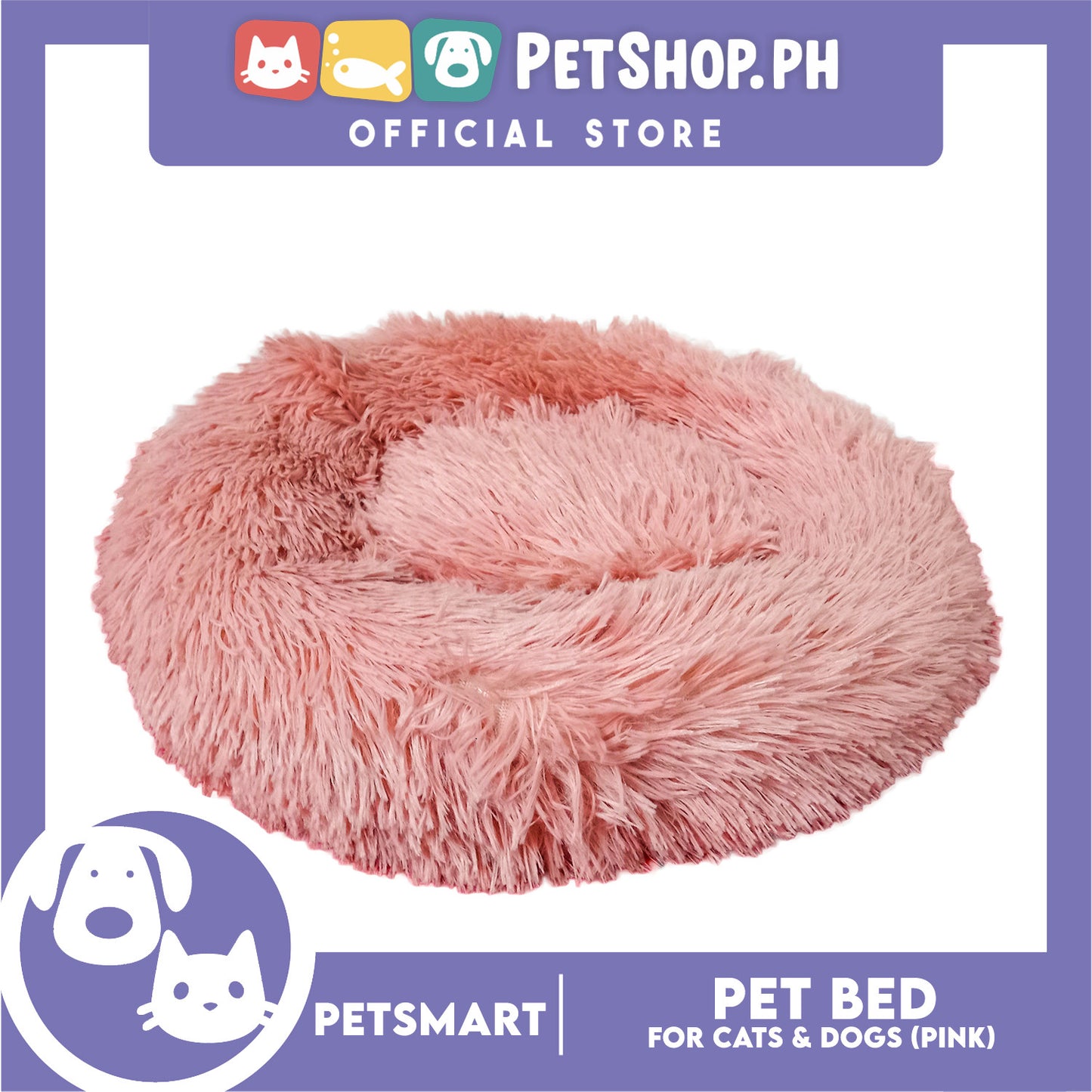 Pet Bed for Cats and Dogs (Pink Color) Medium Size 55cm x 45cm x 8cm