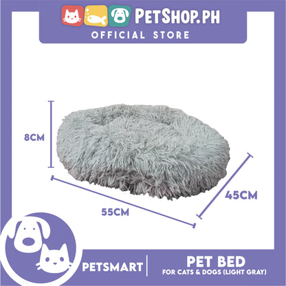 Pet Bed for Cats and Dogs (Light Gray Color) Medium Size 55cm x 45cm x 8cm