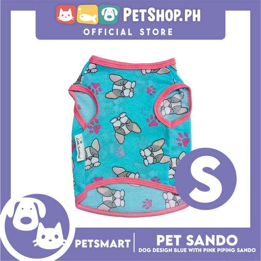 Pet Sando Dog Design Blue with Piping Color, Small Size (DG-CTN196S)