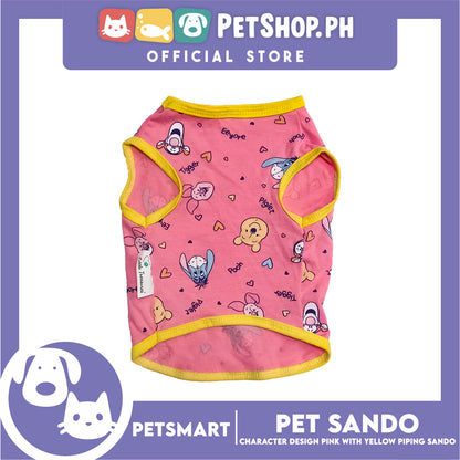 Pet Sando Character Design, Pink with Yellow Piping Color, Large Size (DG-CTN197L)
