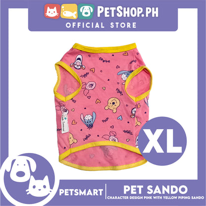 Pet Sando Character Design, Pink with Yellow Piping Color, XL Size (DG-CTN197XL)