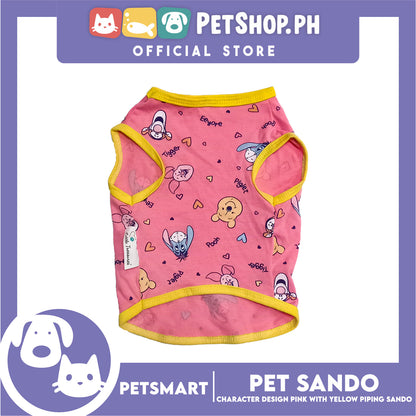 Pet Sando Character Design, Pink with Yellow Piping Color, XL Size (DG-CTN197XL)