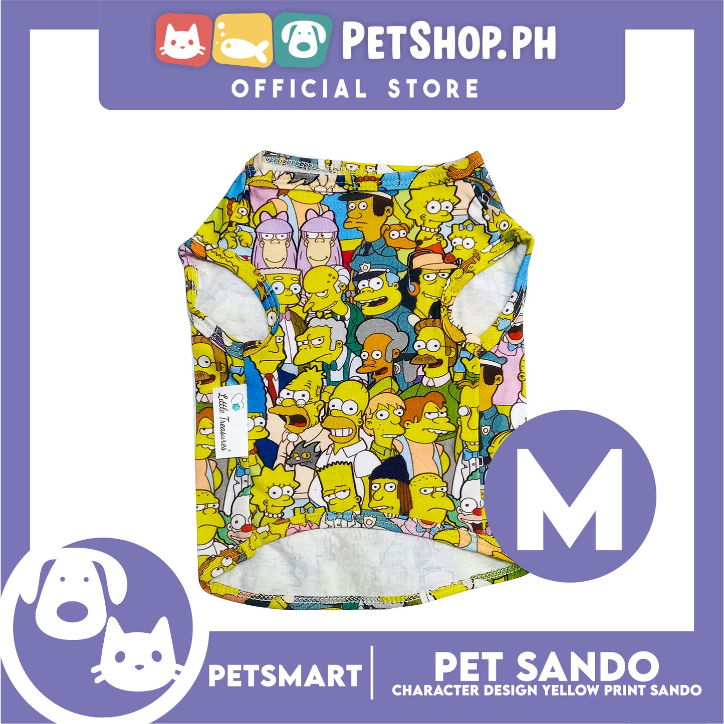 Pet Sando Character Design Yellow Print Color, Medium Size (DG-CTN198M)