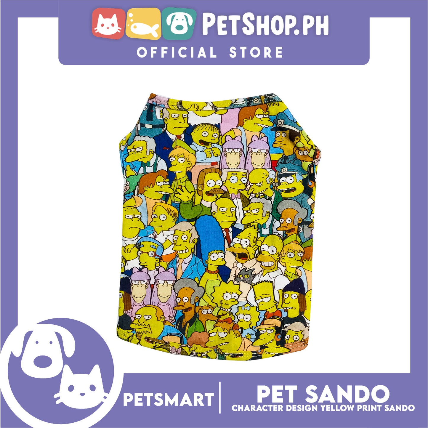 Pet Sando Character Design Yellow Print Color, Medium Size (DG-CTN198M)