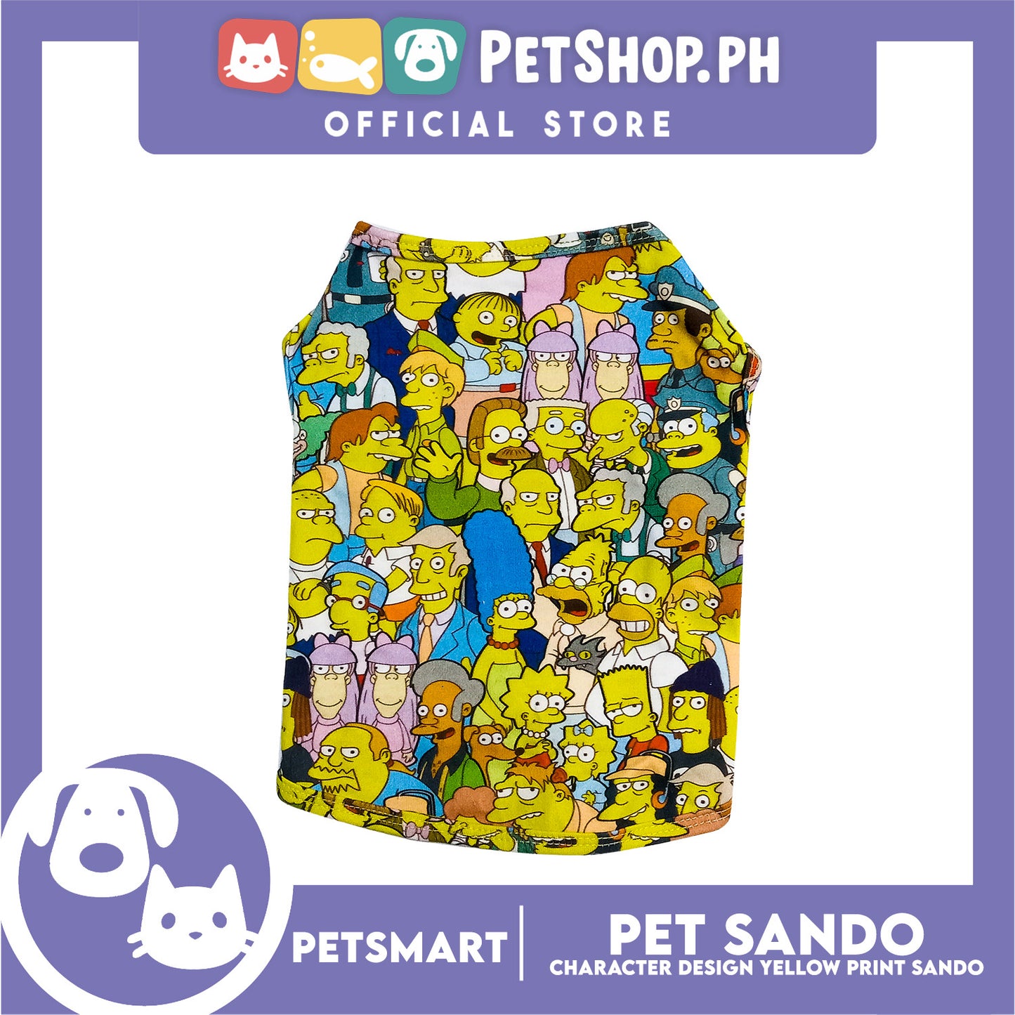 Pet Sando Character Design Yellow Print Color, Large Size (DG-CTN198L)