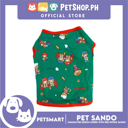 Pet Sando Character Design, Green with Red Piping Color, Small Size (DG-CTN199S)