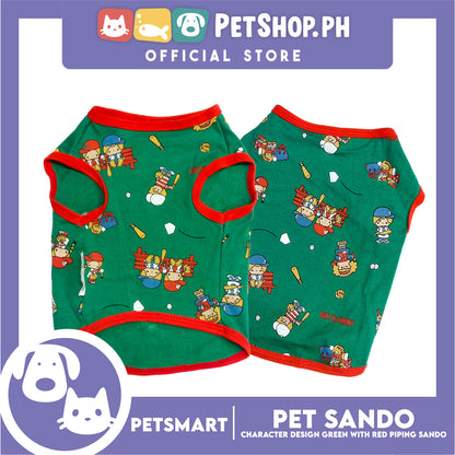 Pet Sando Character Design, Green with Red Piping Color, Small Size (DG-CTN199S)