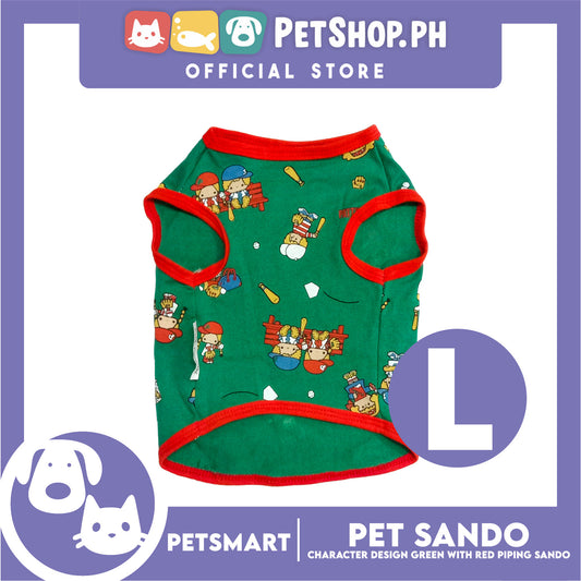 Pet Sando Character Design, Green with Red Piping Color, Large Size (DG-CTN199L)