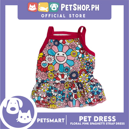 Pet Dress Floral Pink Spaghetti Strap Design, XL Size (DG-CTN203XL)