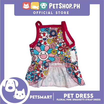 Pet Dress Floral Pink Spaghetti Strap Design, XL Size (DG-CTN203XL)