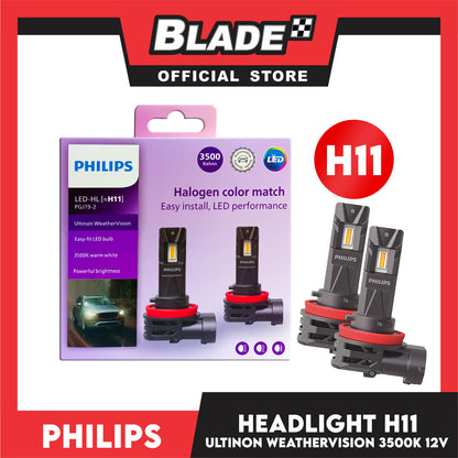 Philips Car Headlight H11 Ultinon Weather Vision 3500K 12V (LUM11362U2510X2)
