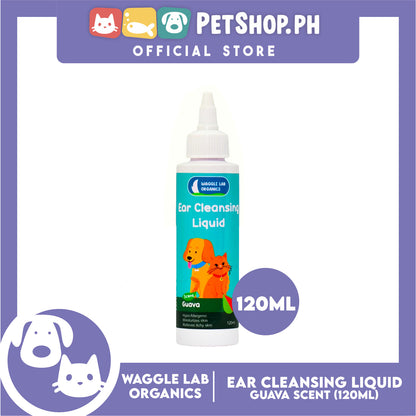 Waggle Lab Organics Ear Cleansing Liquid (Guava scent) For Cats and Dogs 120ml