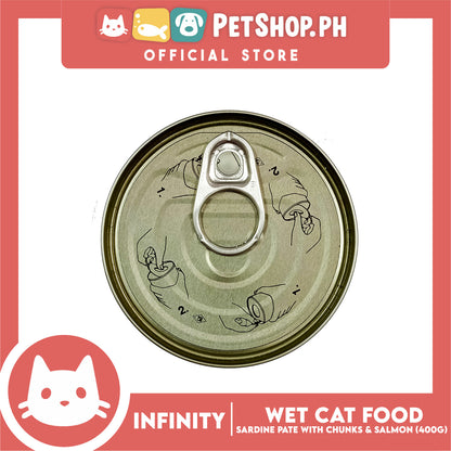 Infinity Real Fish Sardines Adult Cat Can Wet Food (Sardine Pate with Chunks and Salmon) 400g