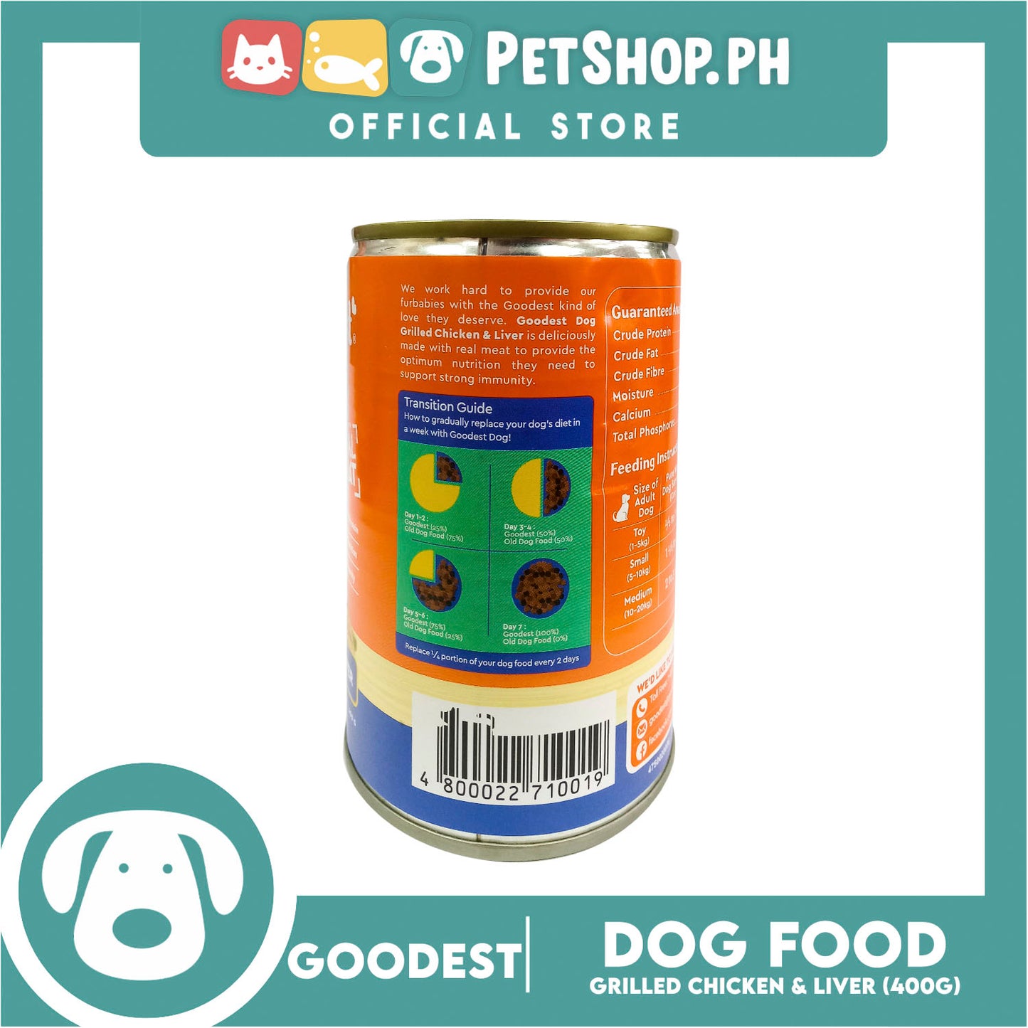 Goodest Chunks in Gravy (Grilled Chicken and Liver) Canned Dog Wet Food 400 grams