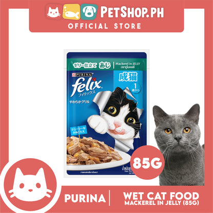 Purina Felix Mackerel in Jelly 85g Adult Wet Cat Food