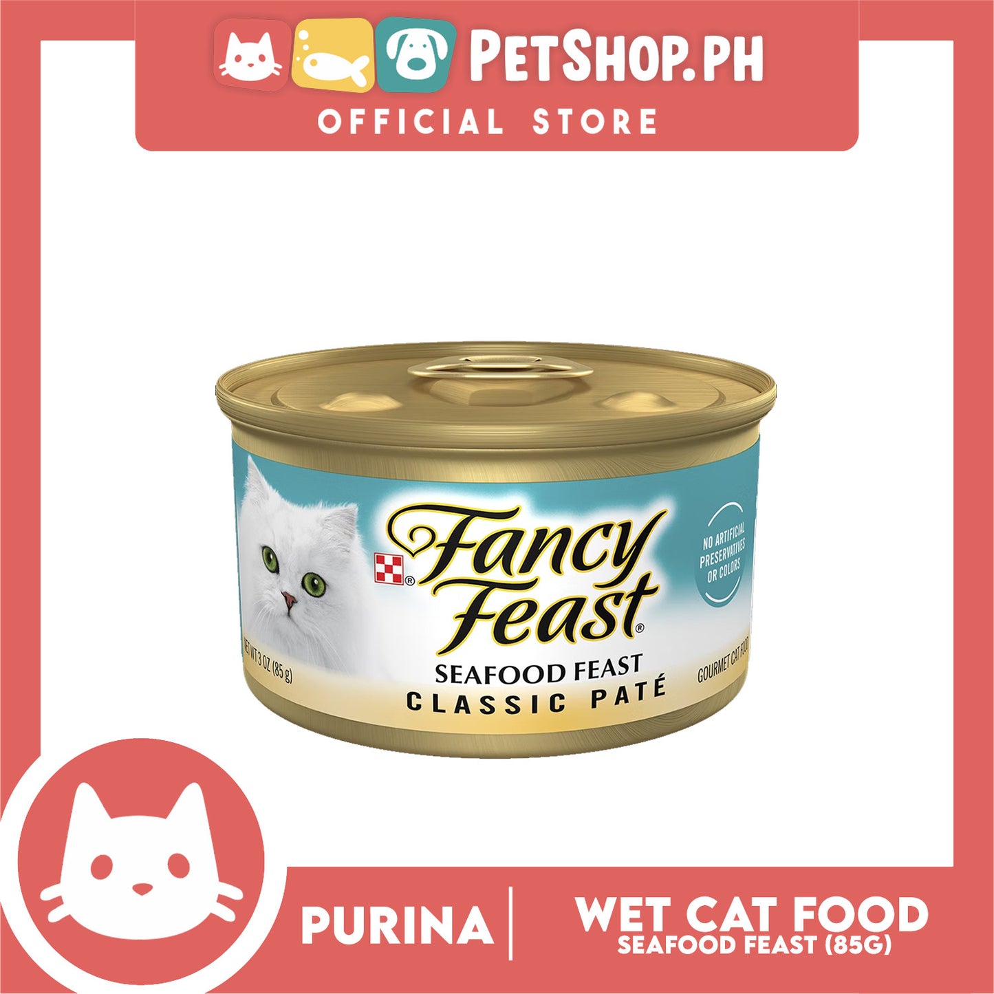 Purina Fancy Feast Seafood Classic Pate in Gravy Adult Wet Cat Food In Can 85g