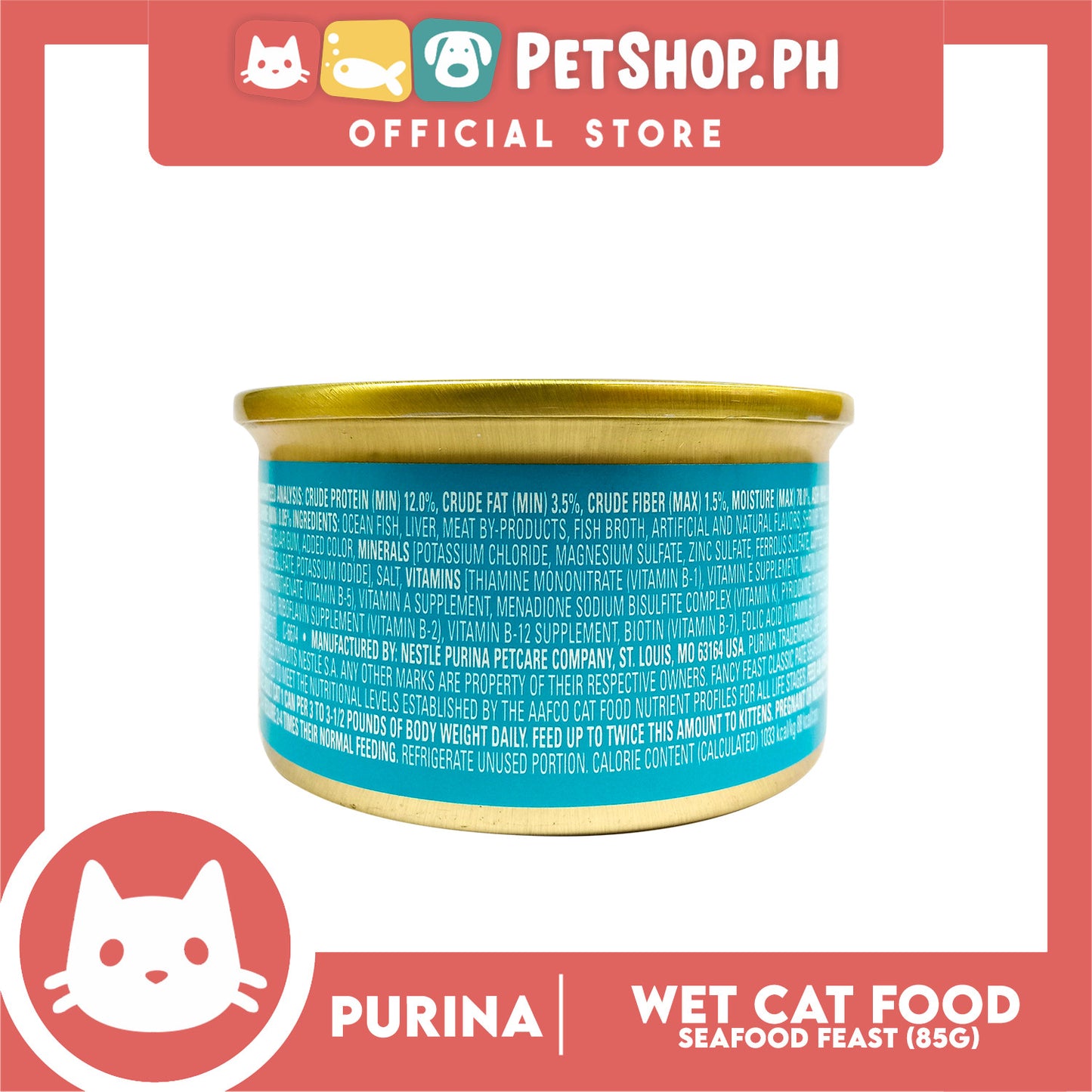 Purina Fancy Feast Seafood Classic Pate in Gravy Adult Wet Cat Food In Can 85g