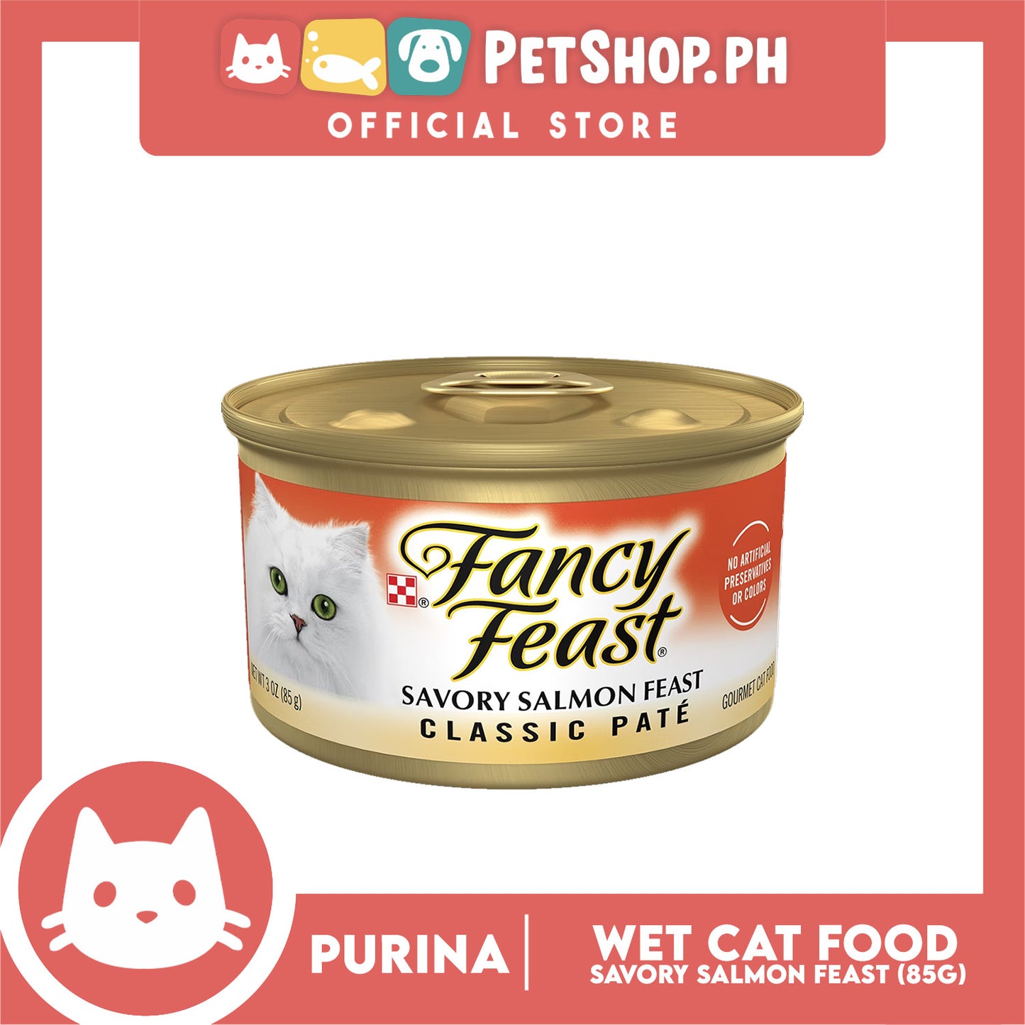 Purina Fancy Feast Classic Paste Savory Salmon Adult Wet Cat Food In Can 85g