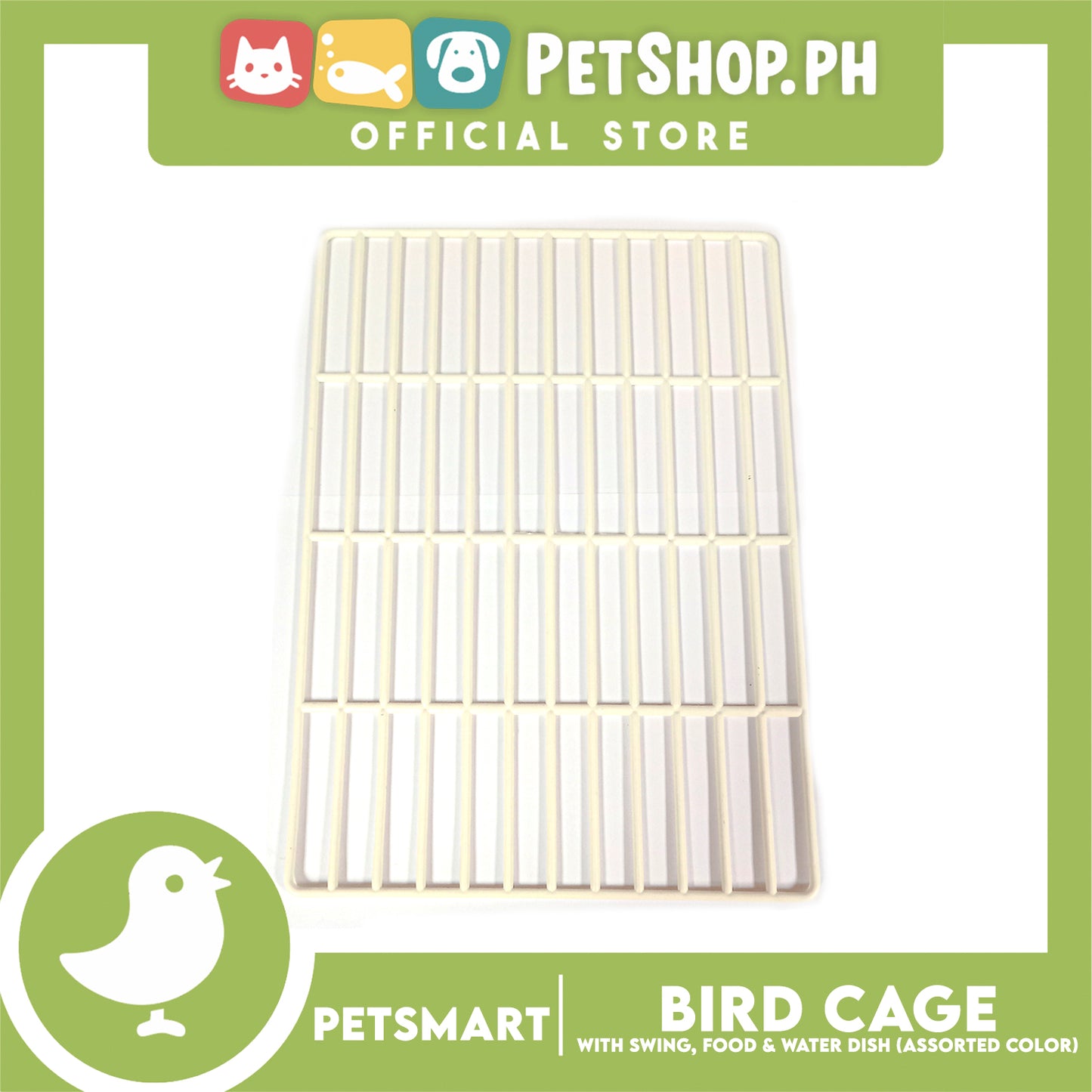 Bird Cage with Swing, Food and Water Dish #1000 (Assorted Color) , 30cm x 23cm x 40cm