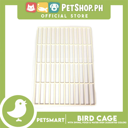 Bird Cage with Swing, Food and Water Dish #1000 (Assorted Color) , 30cm x 23cm x 40cm