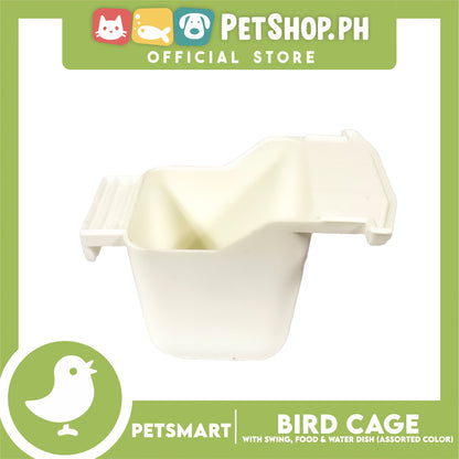 Bird Cage with Swing, Food and Water Dish #1000 (Assorted Color) , 30cm x 23cm x 40cm