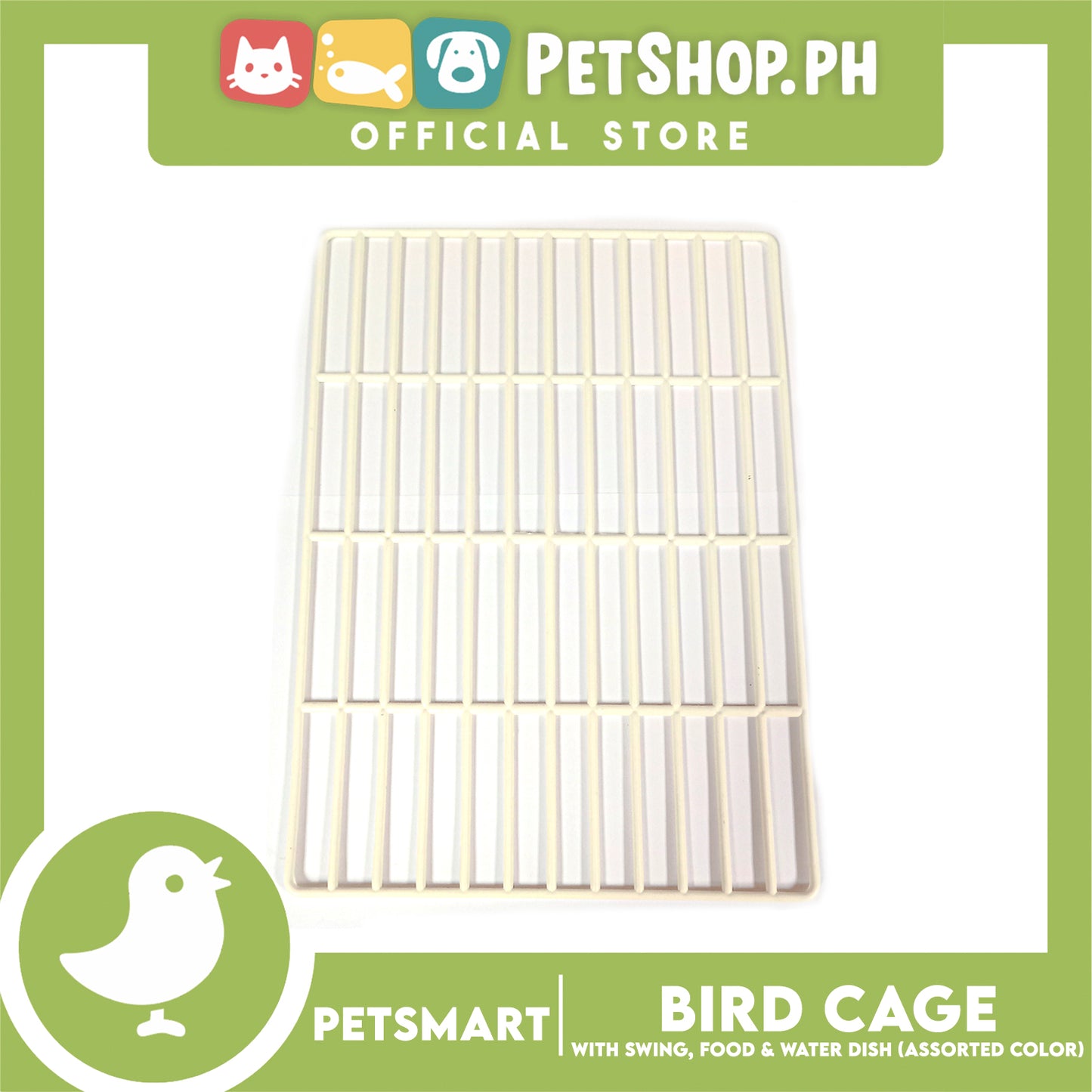 Bird Cage with Swing, Food and Water Dish #1002 (Assorted Color) , 30cm x 23cm x 40cm