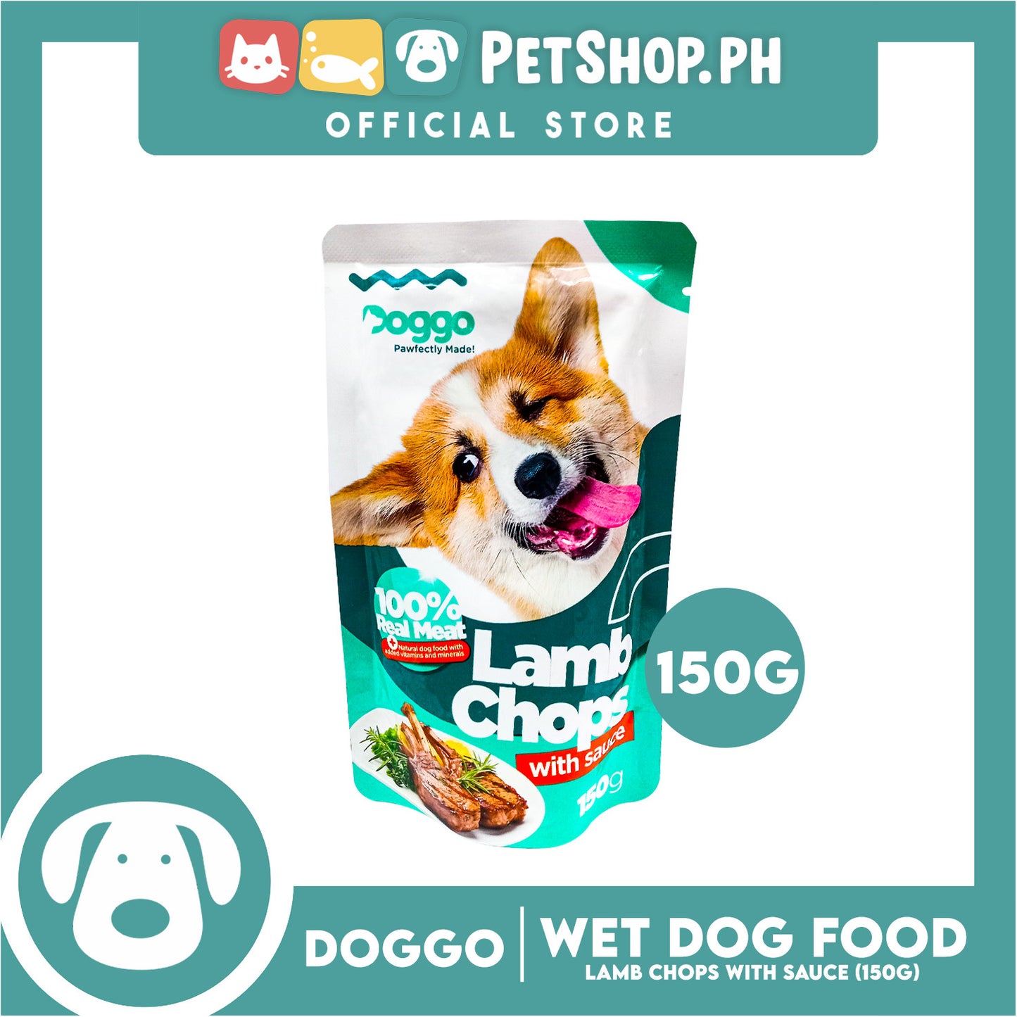 Doggo Lamb Chops with Sauce Wet Dog Food 150g