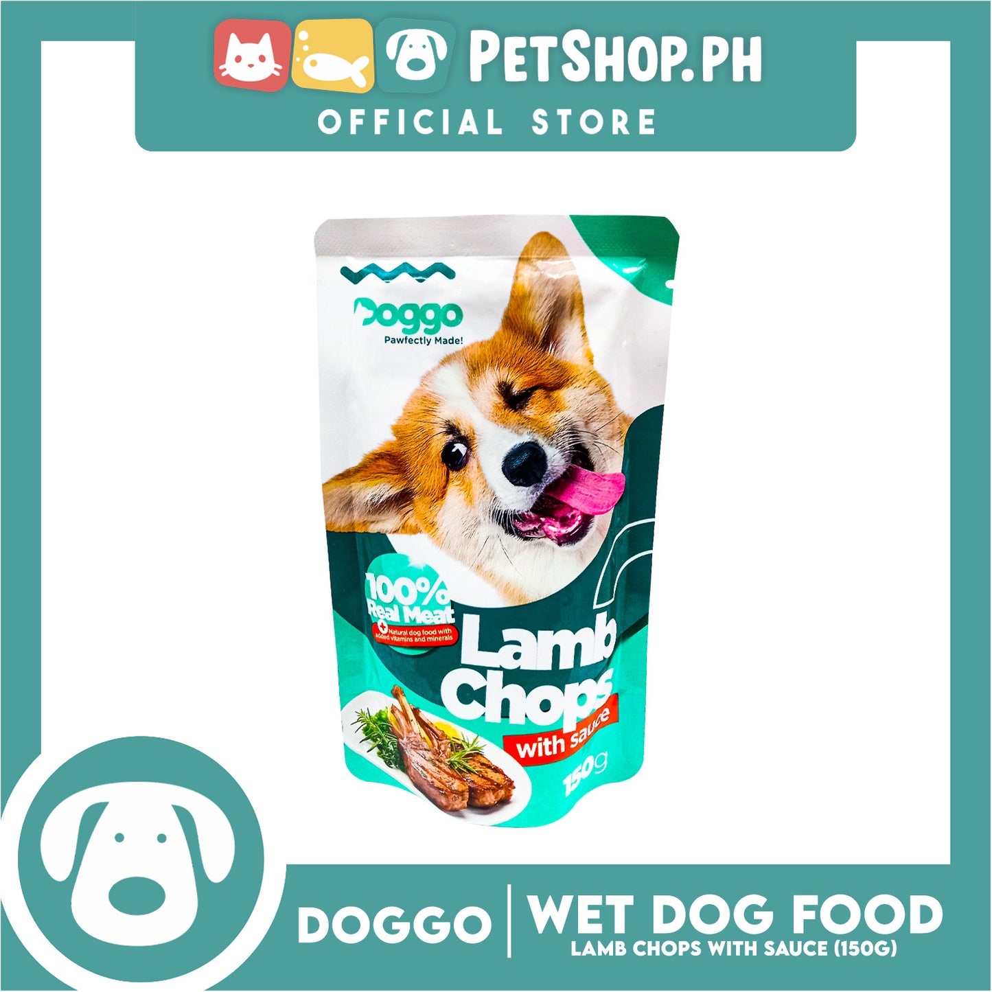 Doggo Lamb Chops with Sauce Wet Dog Food 150g