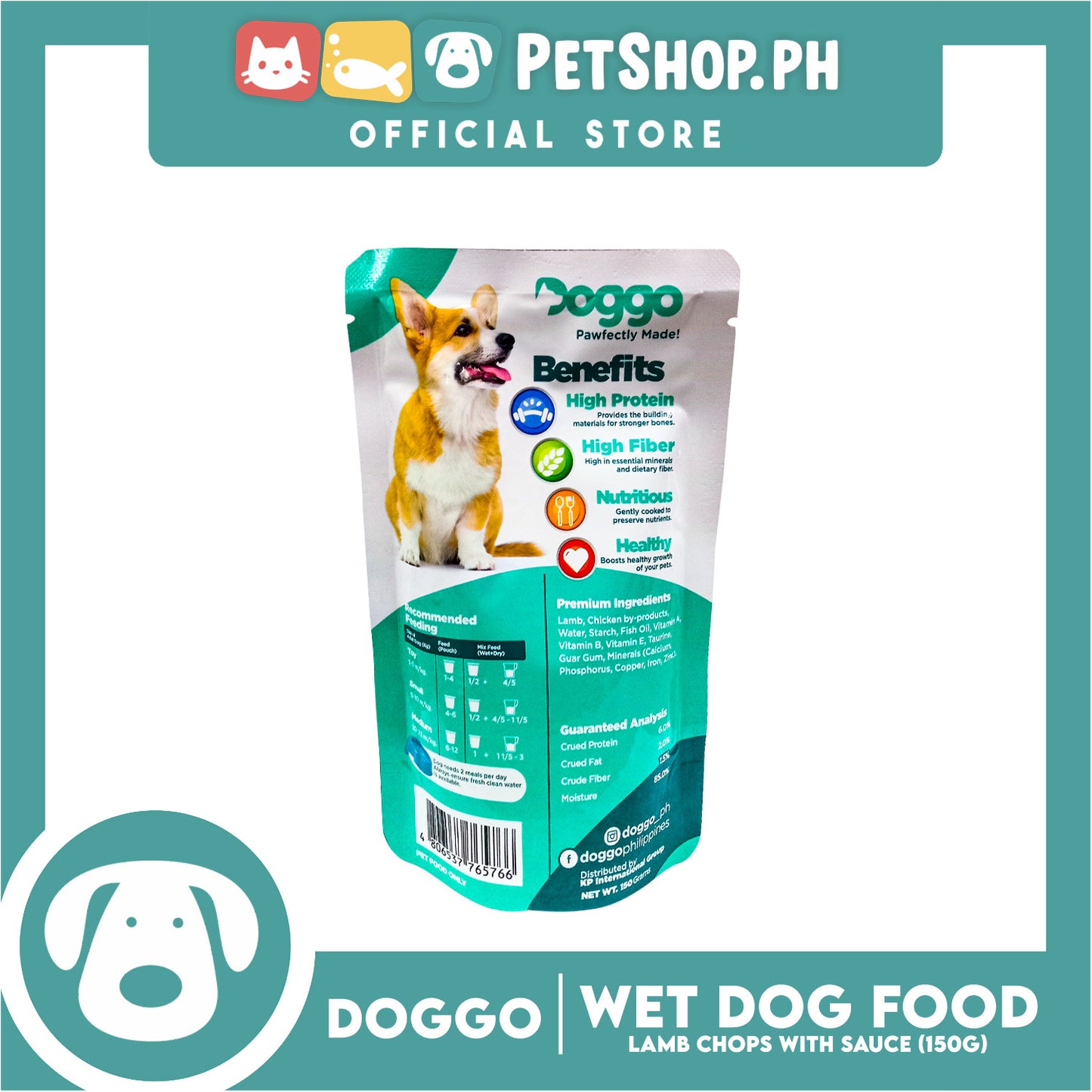 Doggo Lamb Chops with Sauce Wet Dog Food 150g