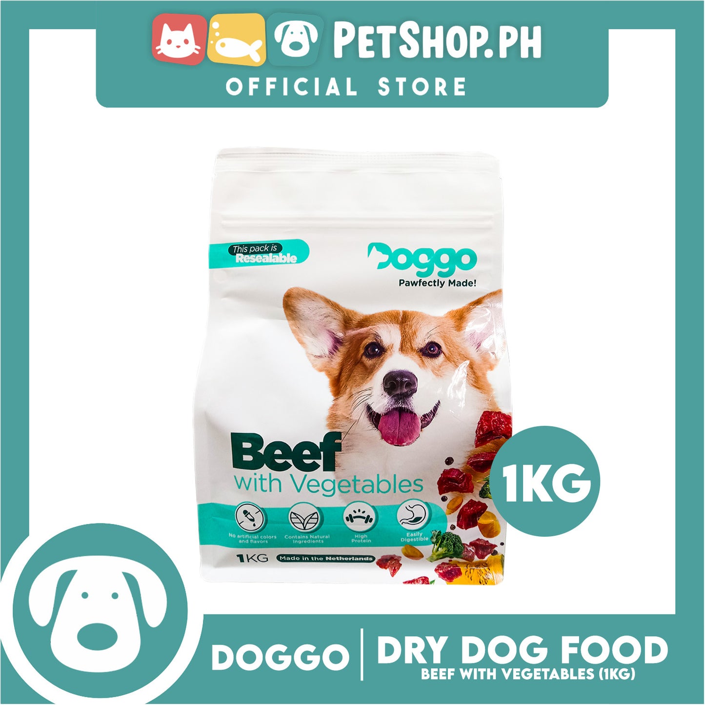 Doggo Beef with Vegetable Dry Dog Food 1kg