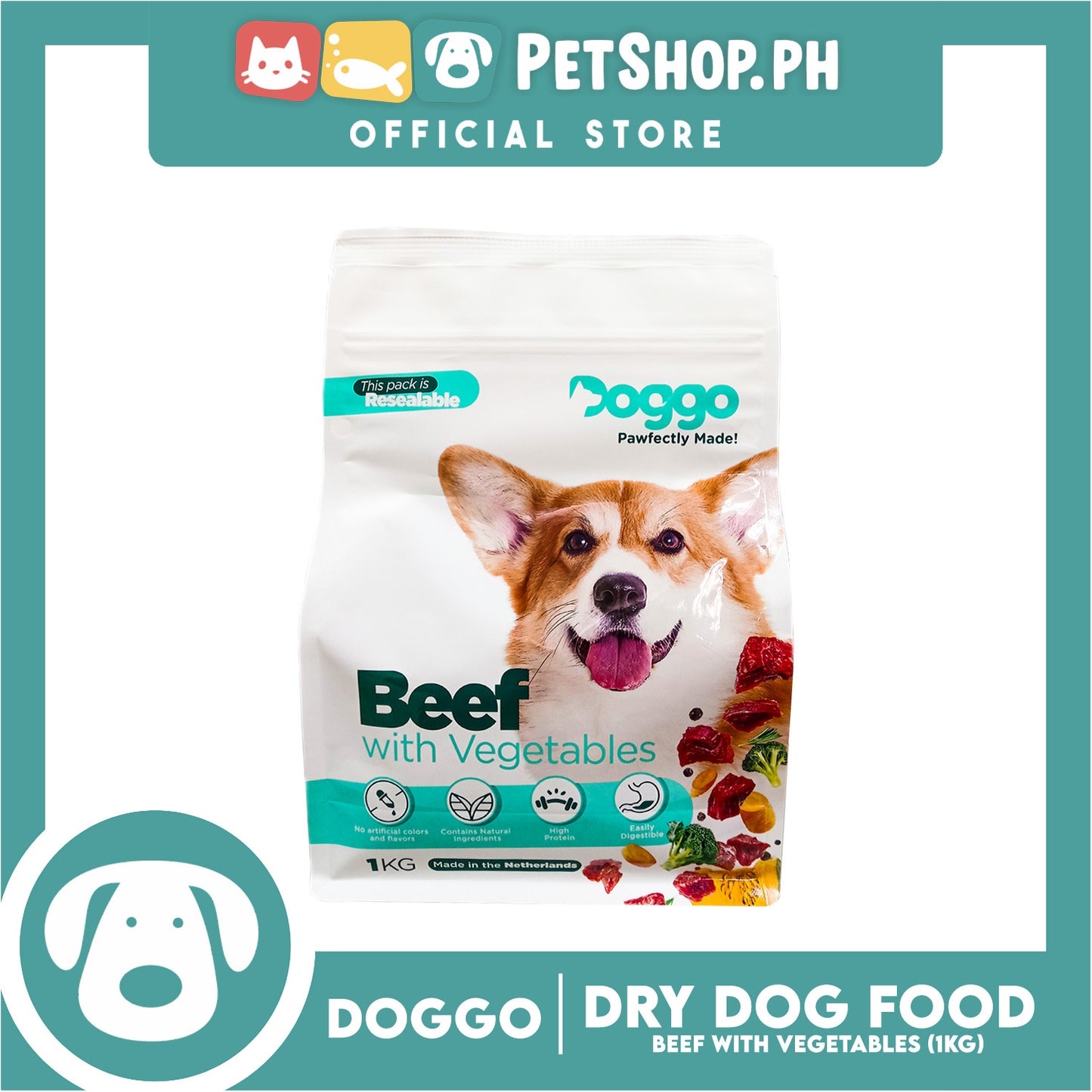 Doggo Beef with Vegetable Dry Dog Food 1kg