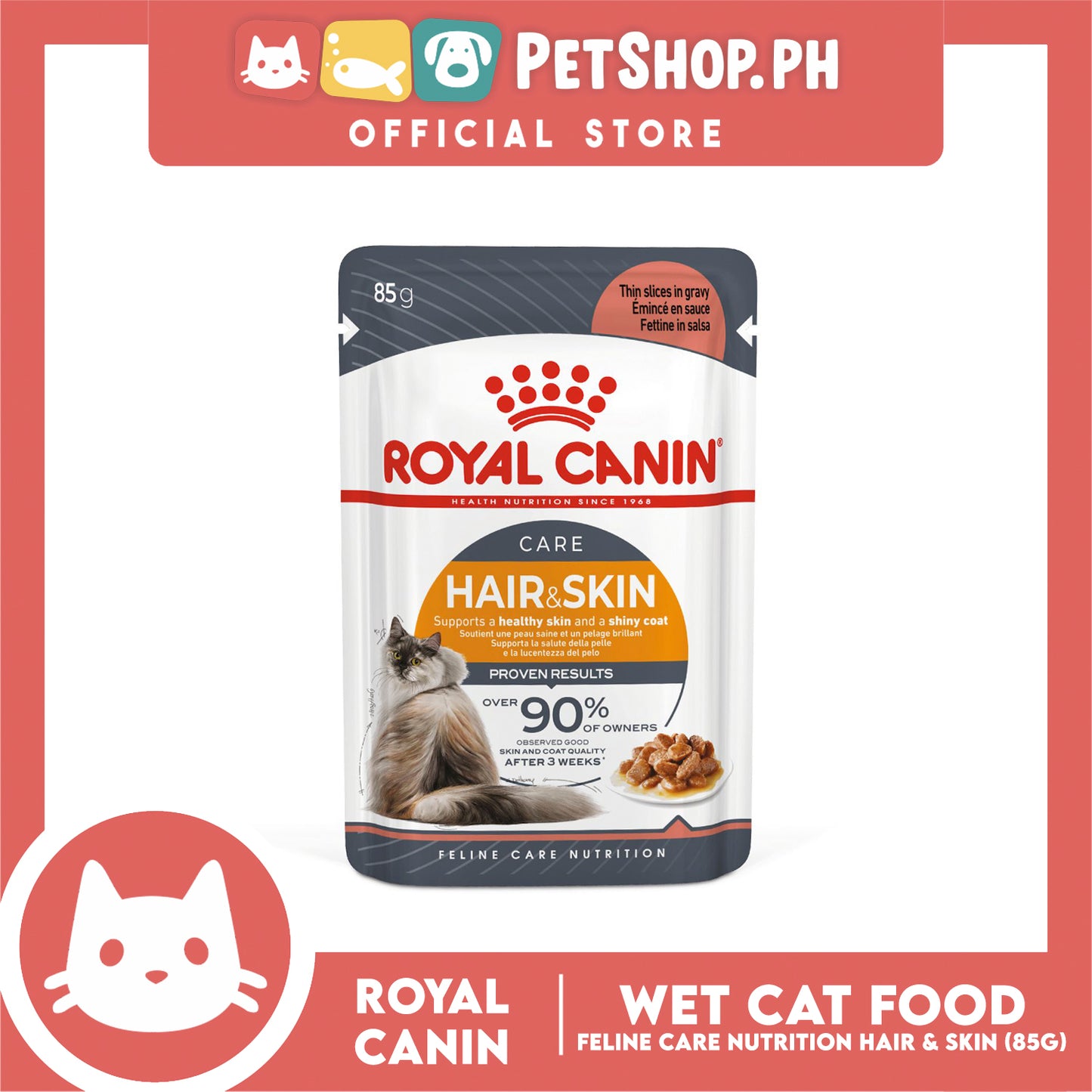 Royal Canin Hair and Skin Care 85g Adult Wet Cat Food - Feline Care Nutrition