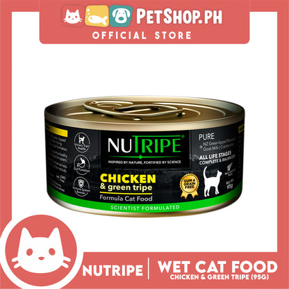 Nutripe Chicken and Green Tripe Pure (Gum-free) 95g Cat Wet Food for All Life Stages