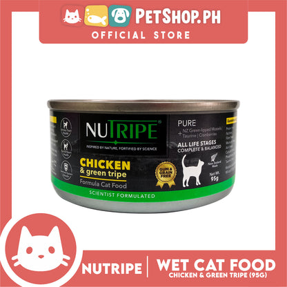 Nutripe Chicken and Green Tripe Pure (Gum-free) 95g Cat Wet Food for All Life Stages